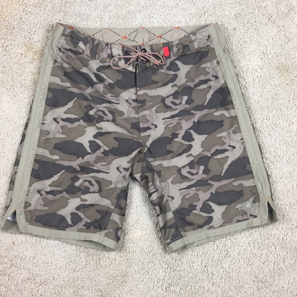 The North Face Other - The North Face Green Camo Swim Trunks Sz 36